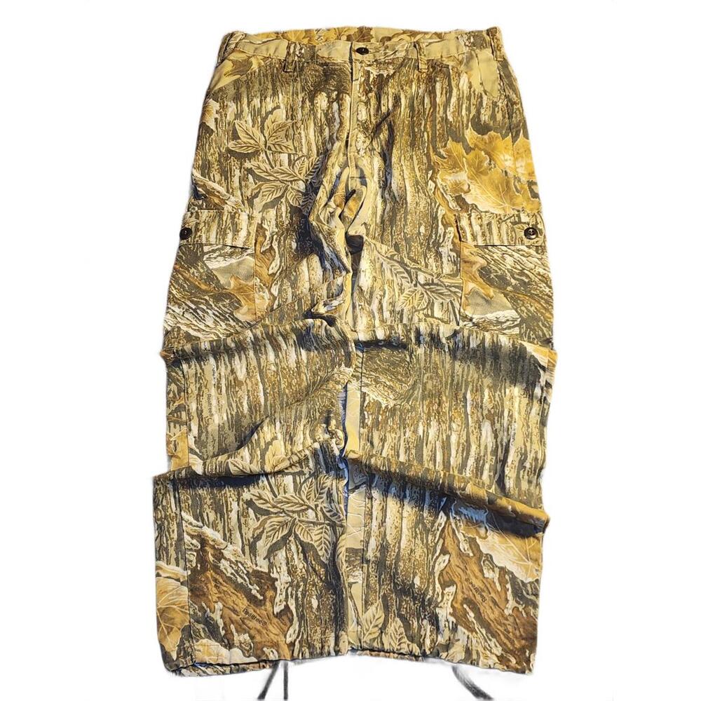 Vintage Realtree Pants Mens M Green Leaf Camo Cargo Pockets Liberty Hunting 90s